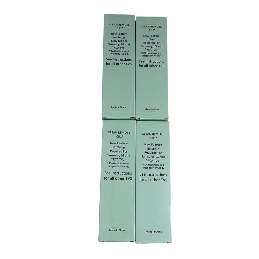 CLEAN REMOTE CR1 Universal TV Remote Set of 4 No Setup Healthcare Style